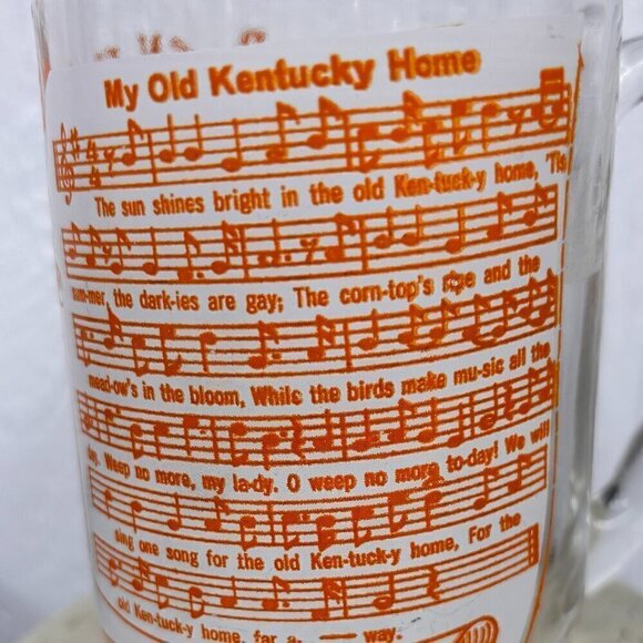 Vintage Hazel Atlas Glass Song Lyric Mug  My Old Kentucky Home - Picture 2 of 9